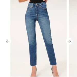Good American good classic jeans high waist raw hem